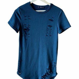 Dress Costume Dance SHEIN Black Distressed Tunic Shirt Contemporary